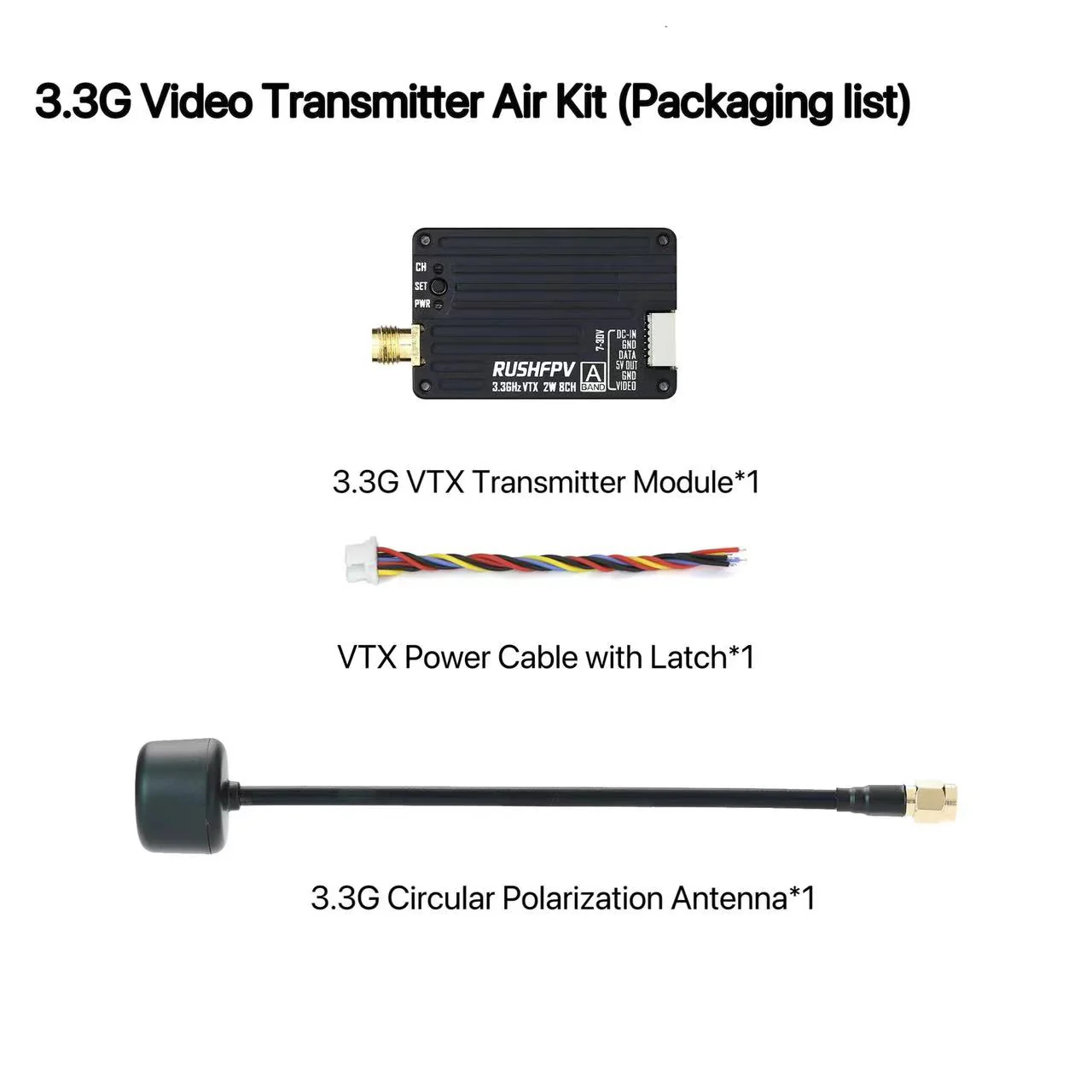 RUSHFPV 3.3G 2W VTX เครื่องส่ง - Fpv Drone Antenna บทวิจารณ์และราคา